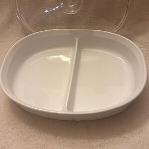 French White Corningware Divided Dish rare
